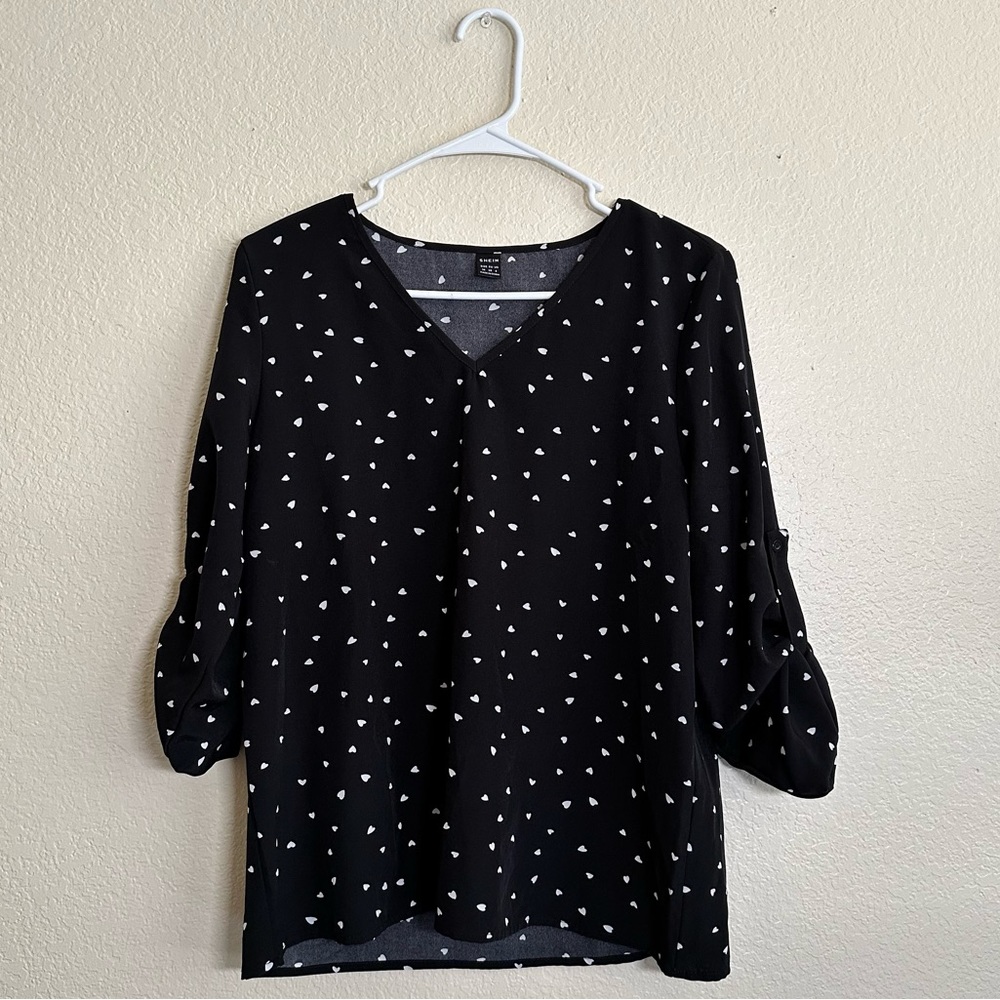 SHEIN Heart Longsleeve Blouse